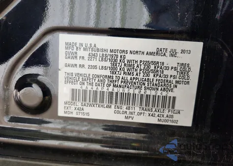 2014 Mitsubishi Outlander Sport Se из США, поврежденный, VIN 4A4AP4AU6EE001942